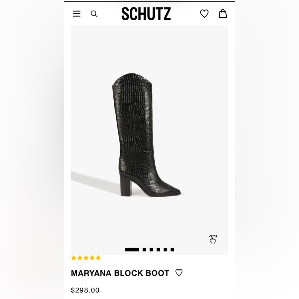 SCHUTZ Black Croc-Heeled Boots